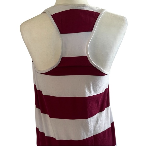 Tommy Bahama MaroonWhite Striped Maxi Dress Razor back Small Tall - Picture 5 of 5